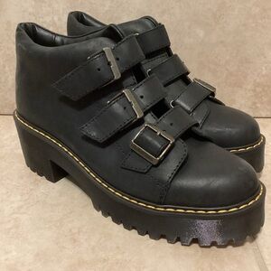 Black Dr Martens Coppola Women's Buckle Strap Ankle Boots